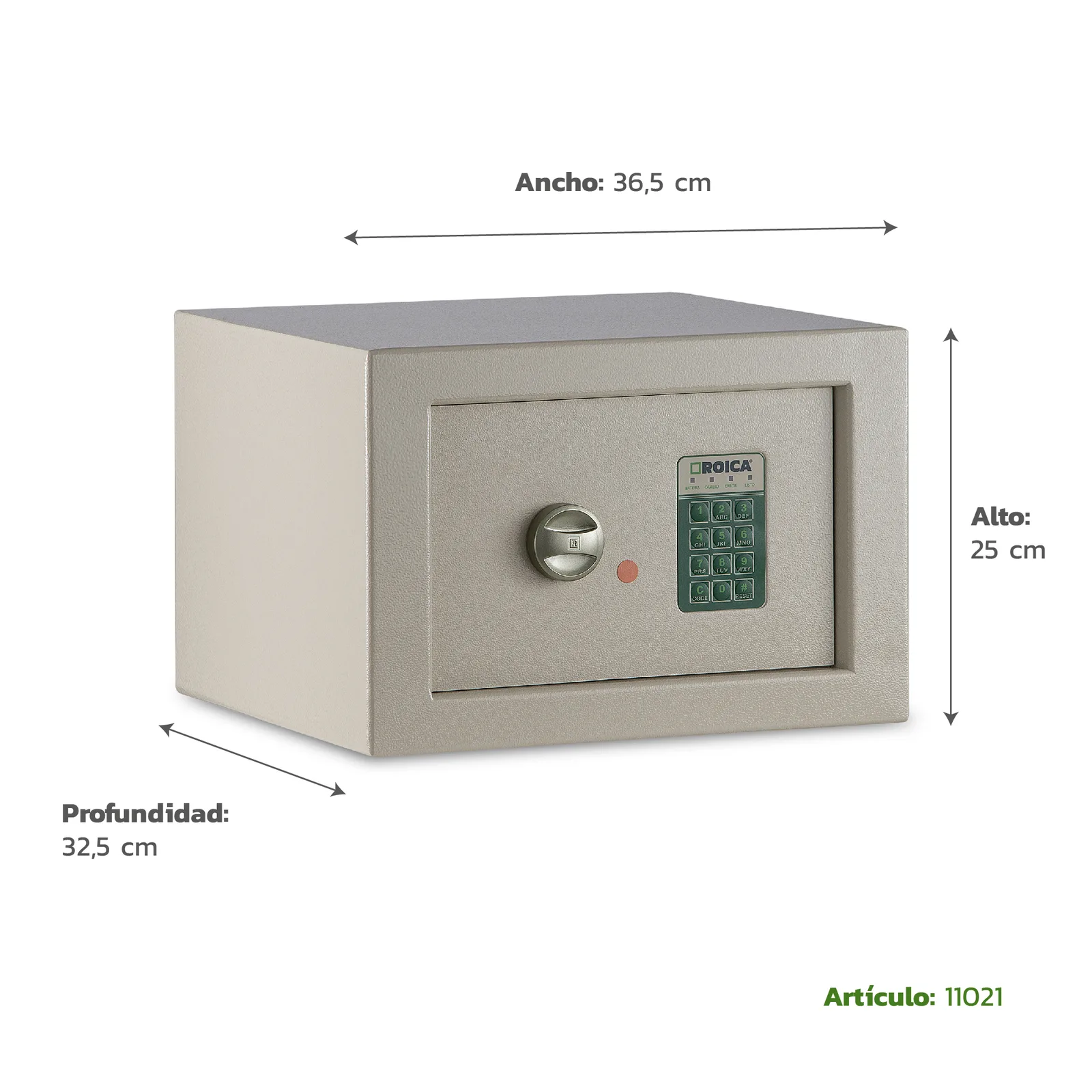 Medidas técnicas de Caja de Seguridad Digital Para Mueble
