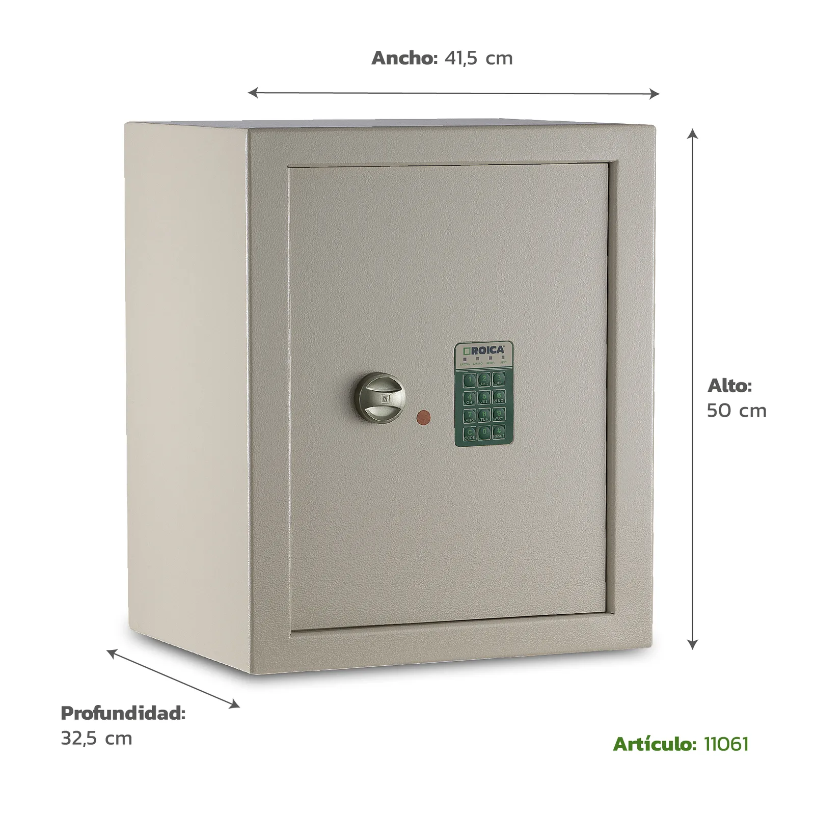 Medidas técnicas de Caja De Seguridad Para Mueble Digital Y Llave