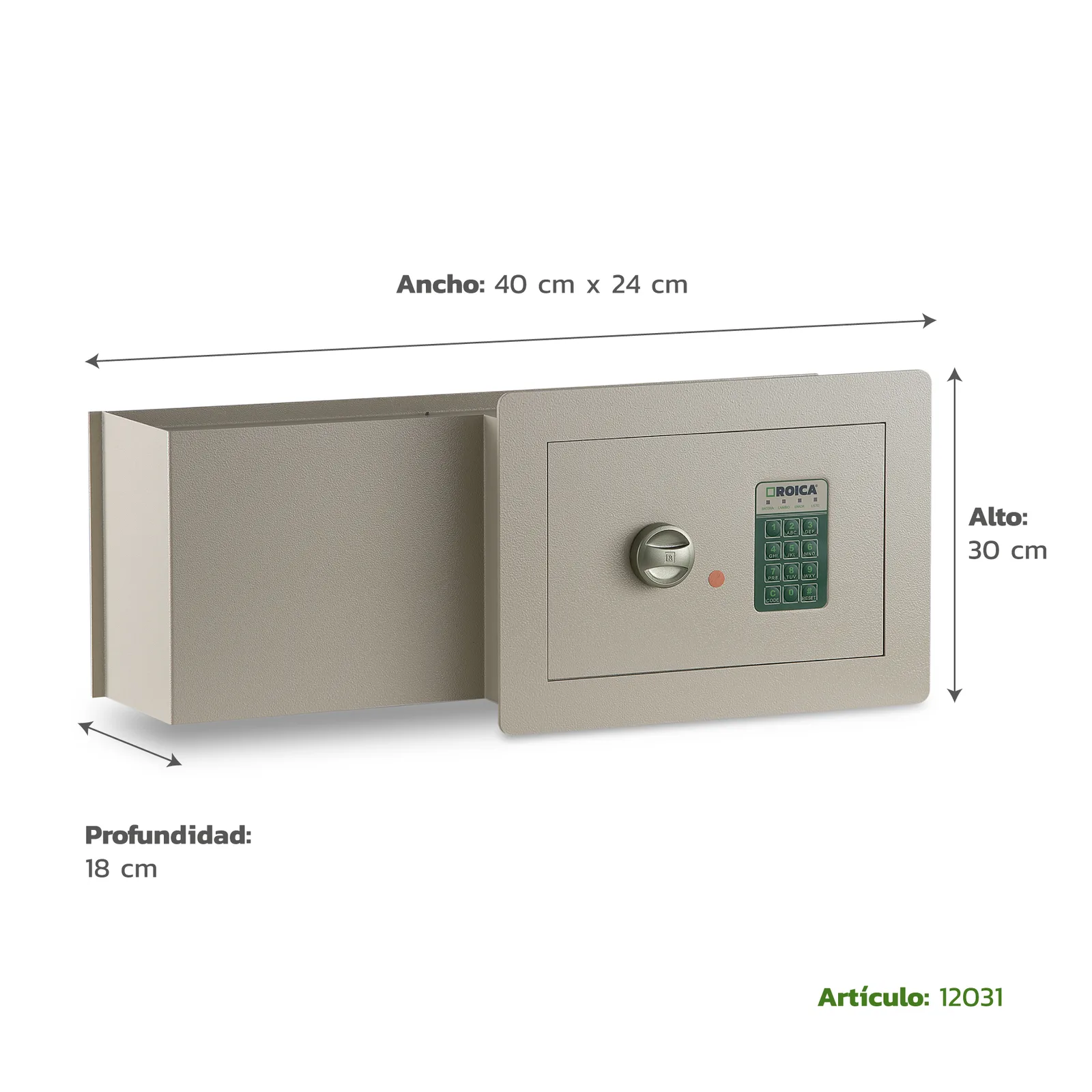 Medidas técnicas de Caja de Seguridad Para Amurar Digital