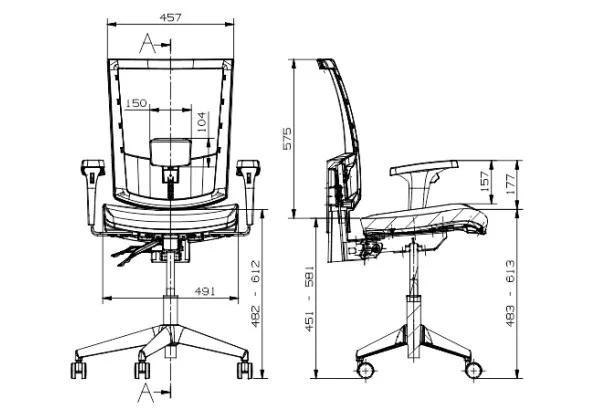 Medidas técnicas de Silla Flash Hera