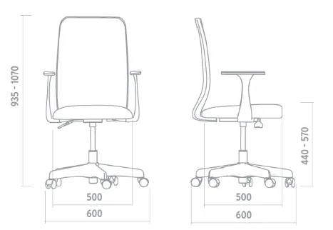 Medidas técnicas de Silla Mint Blanca